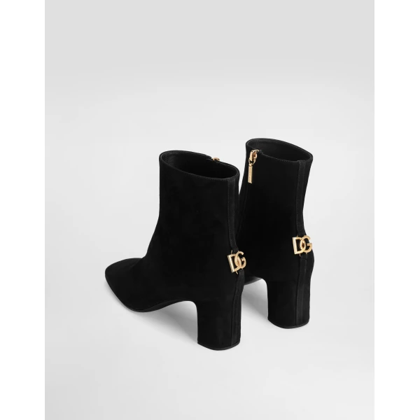Black Dolce & Gabbana Suede ankle boot, view 3 | Boots