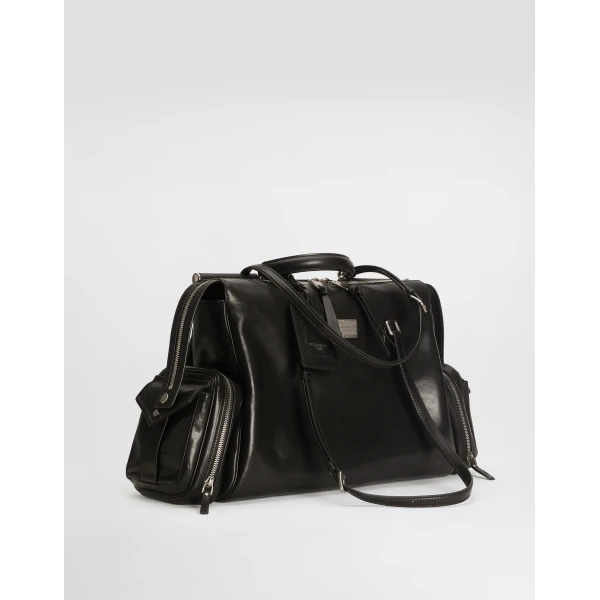 Black Dolce & Gabbana Vittoria calfskin bag, view 3 | Shoulder & Crossbody Bags
