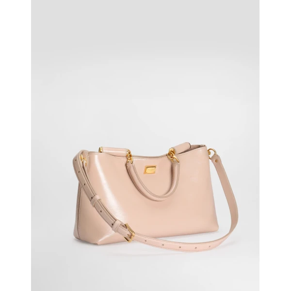 Pink Dolce & Gabbana Vittoria calfskin handbag, view 2 | Shoulder & Crossbody Bags