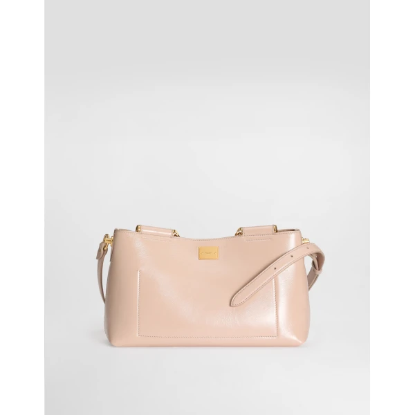 Pink Dolce & Gabbana Vittoria calfskin handbag, view 3 | Shoulder & Crossbody Bags