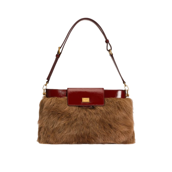 Vittoria fur and calfskin shoulder bag