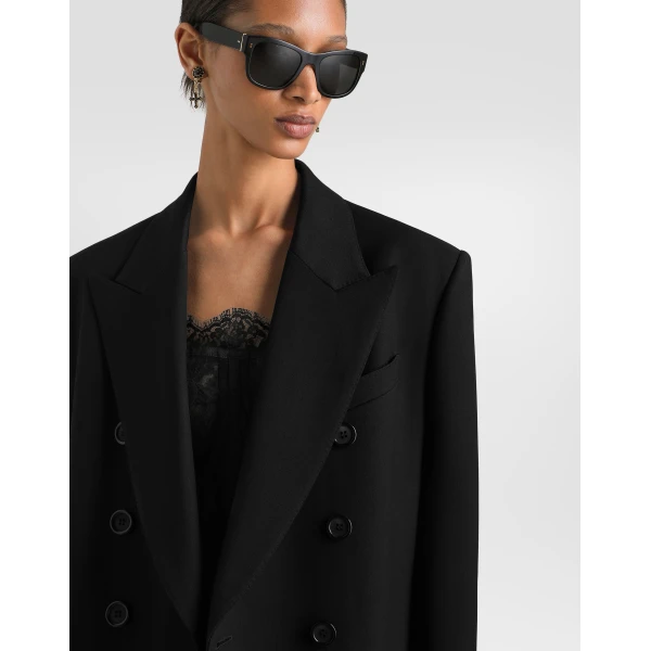 Black Dolce & Gabbana Wool gabardine coat, view 4 | Wool Coat