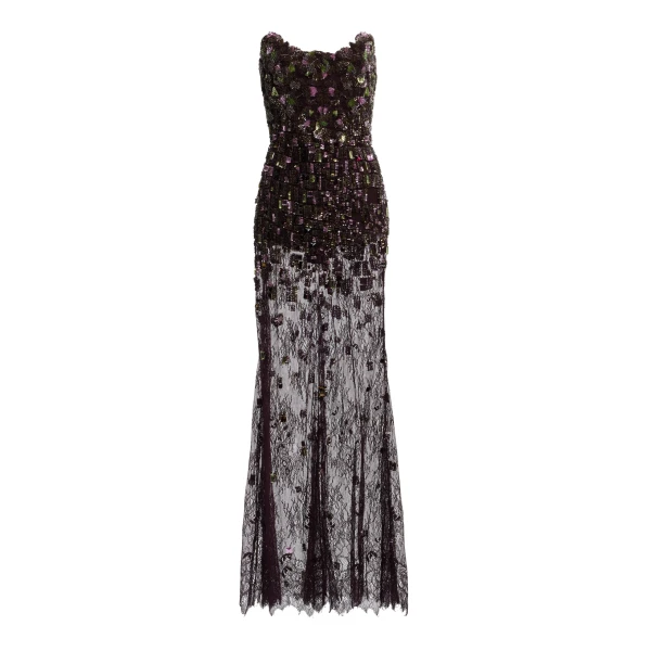 Bead Embroidered Long Dress