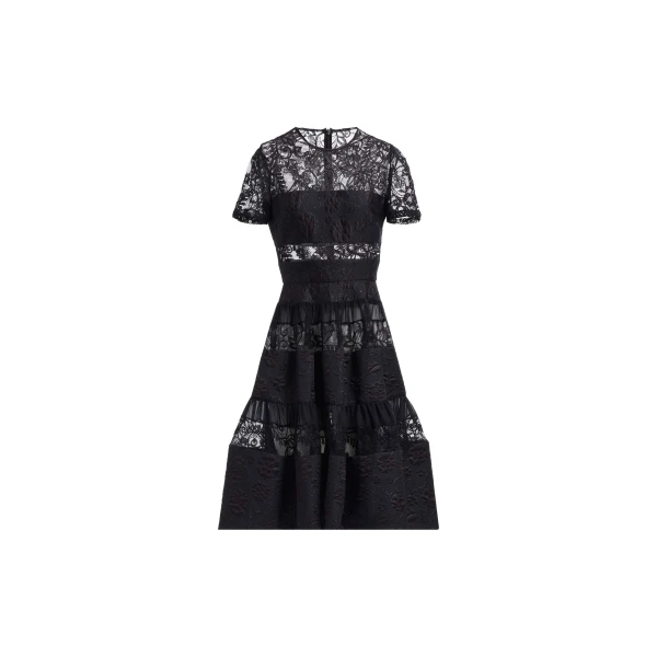 Brocade & Lace Midi Dress