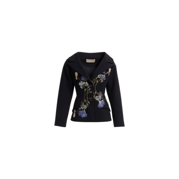 Embellished Crepe Wool Jacket