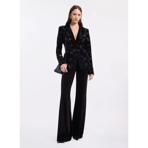 Elie Saab Embroidered Velvet Blazer