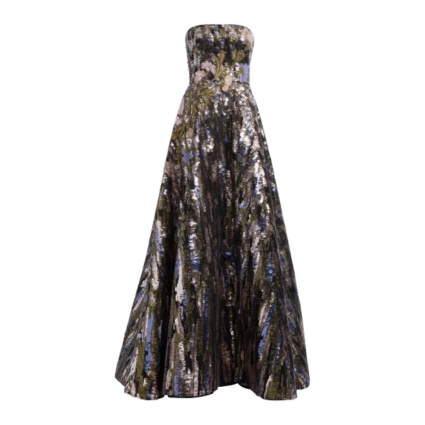Elie Saab Sequin Embroidered Gown