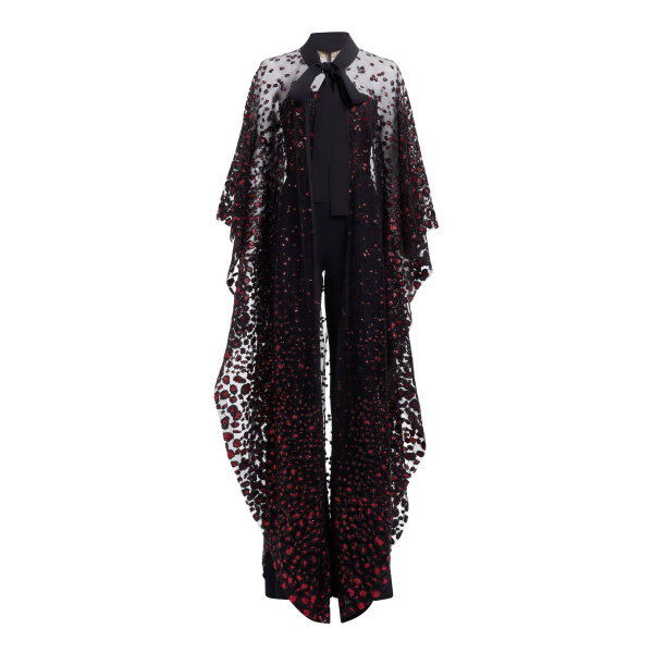 Elie Saab Sequin Embroidered Tulle Cape