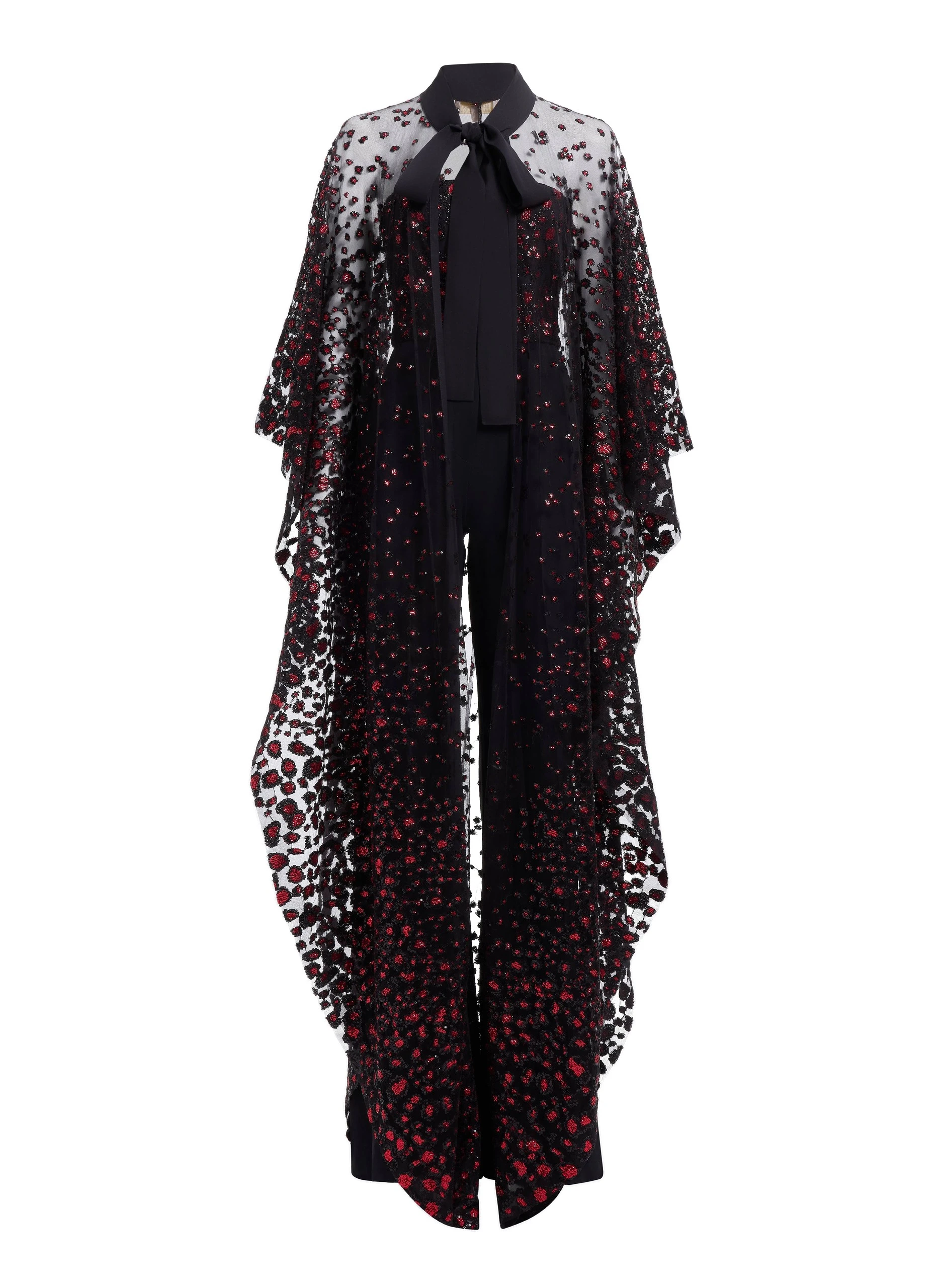 Elie Saab Sequin Embroidered Tulle Cape Elie Saab Sequin Embroidered Tulle Cape