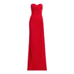 Elie Saab Strapless Draped Jersey Long Dress