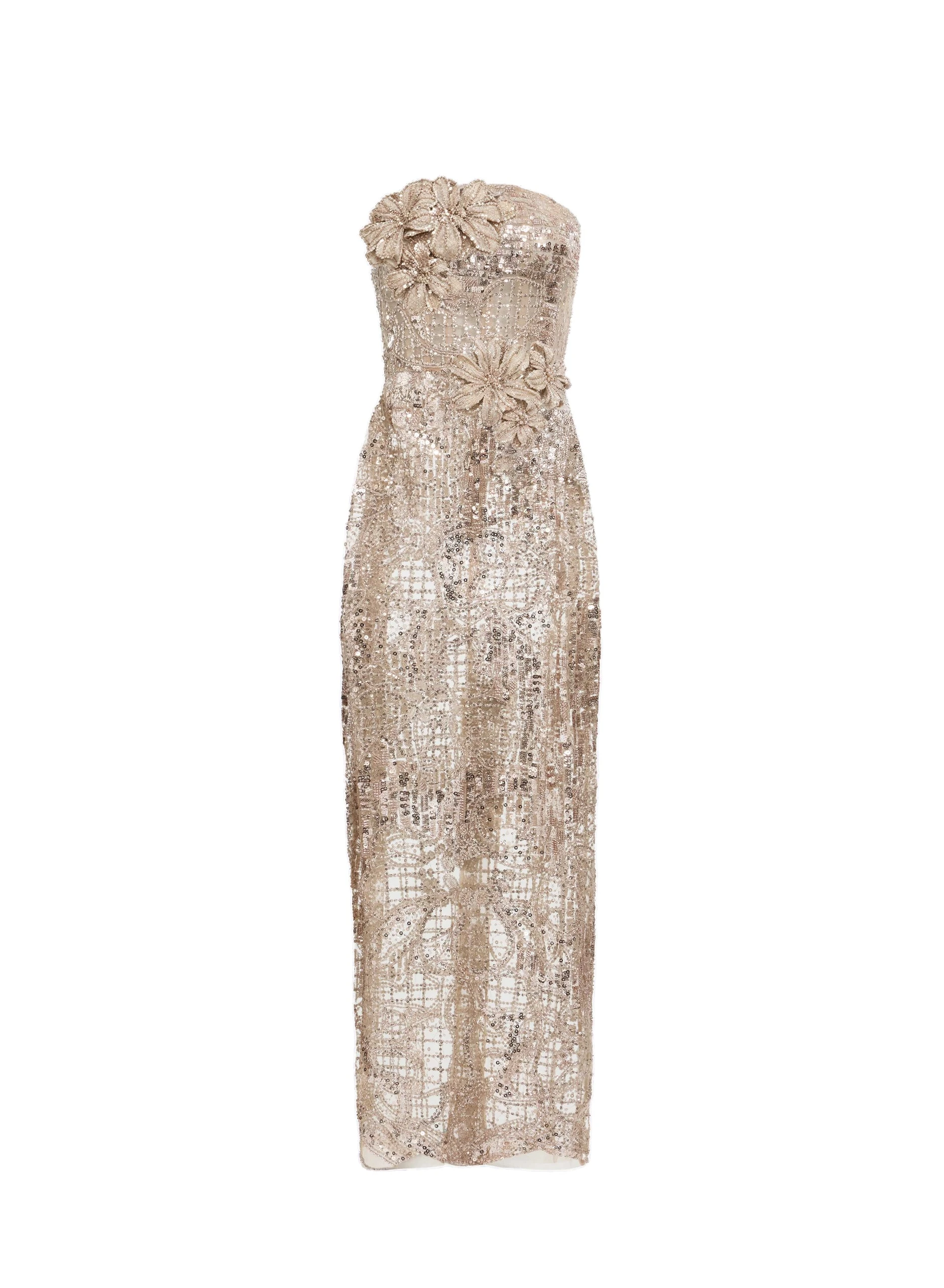 Elie Saab Strapless Sequin Embroidered Dress Elie Saab Strapless Sequin Embroidered Dress