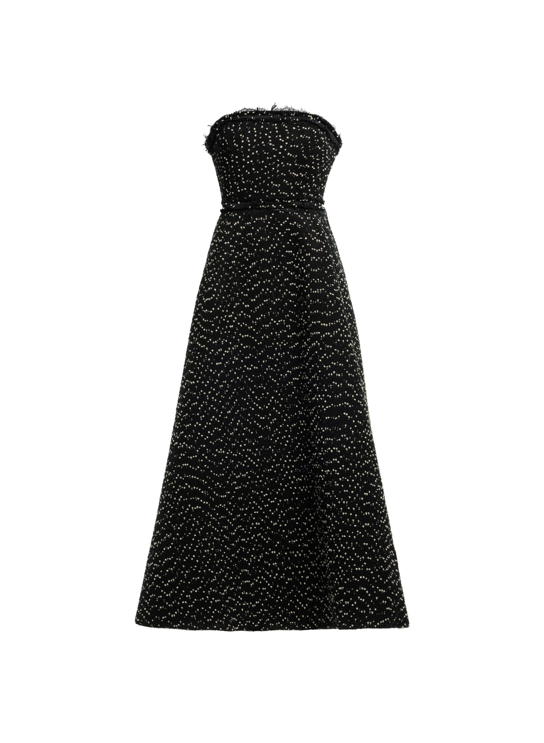 Elie Saab Strapless Tweed Midi Dress Elie Saab Strapless Tweed Midi Dress