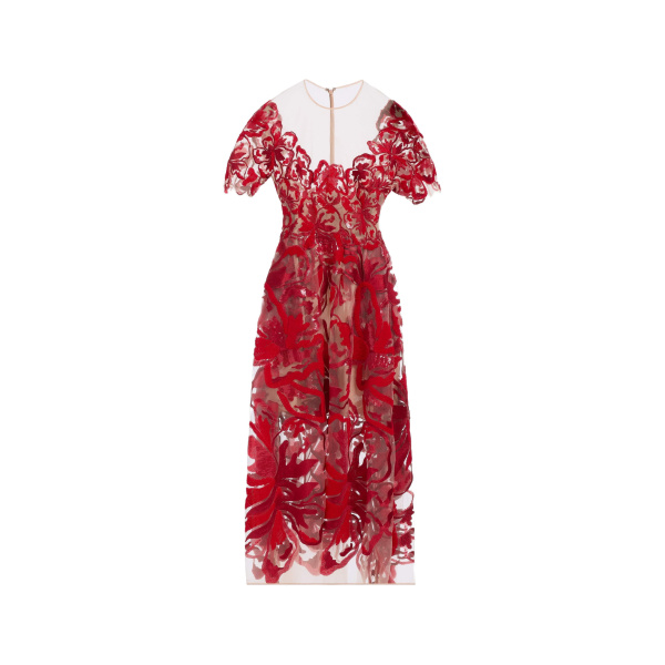 Elie Saab Velvet & Sequin Embroidered Dress