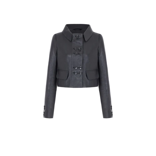 Aelin Jacket in Black Grain Leather