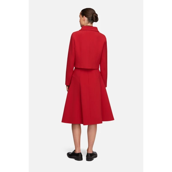 Emilia Wickstead Aelin Jacket in Red Birdseye Suiting | Jackets | Luxury Shoes 