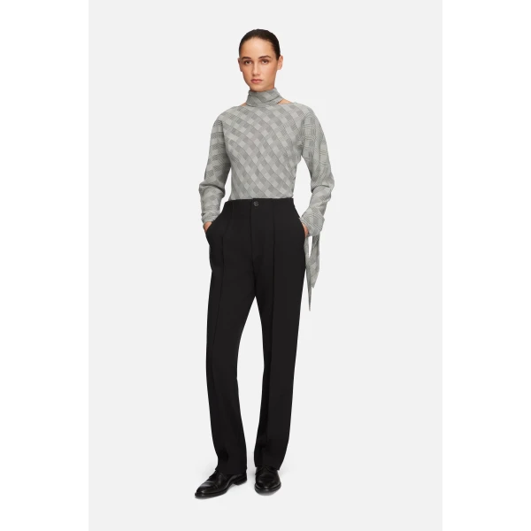 Emilia Wickstead Alban Trouser in Black Birdseye Suiting | Tailored pants | Luxury Shoes 