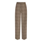Emilia Wickstead Alix Trouser in Black & Camel Prince of Wales Check | Luxury Shoes 