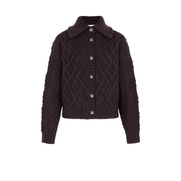Barney Cardigan in Chocolate Brown Cashfeel Melange