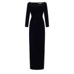 Emilia Wickstead Birch Dress in Black Velvet | Luxury Shoes 