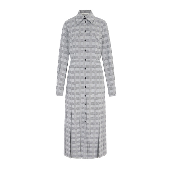 Emilia Wickstead Caliste Dress in Black & White Prince of Wales Check | Luxury Shoes 