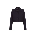 Emilia Wickstead Chapel Jacket in Black Birdseye Suiting | Luxury Shoes 