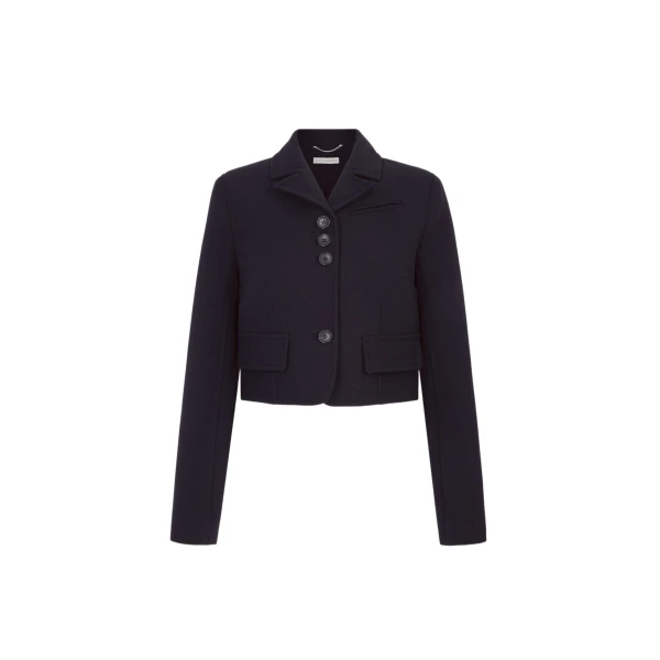 Chapel Jacket in Black Birdseye Suiting