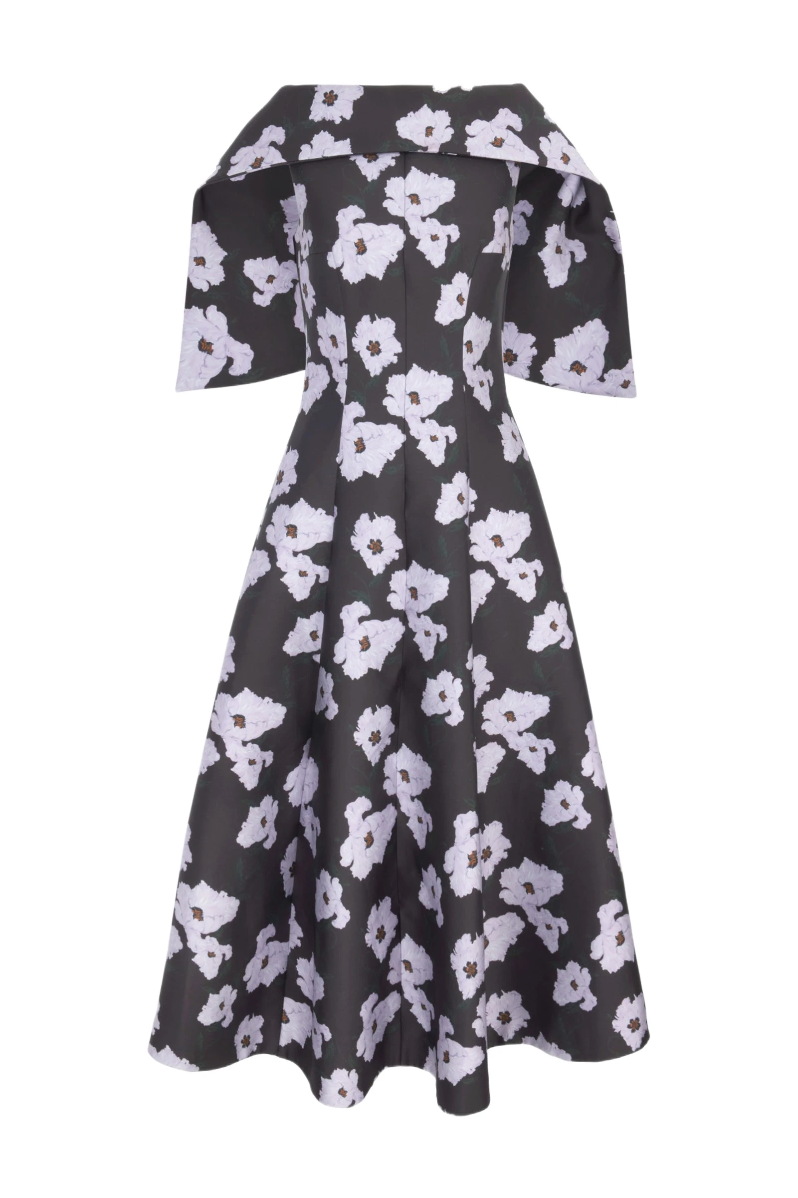 Emilia Wickstead Cyralisse Dress in Chocolate & Lilac Breezy Poppy Mikado Emilia Wickstead Cyralisse Dress in Chocolate & Lilac Breezy Poppy Mikado | Luxury Shoes
