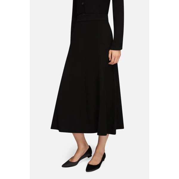 Emilia Wickstead Dorian Skirt in Black Cashfeel | Maxi Skirts | Luxury Shoes 