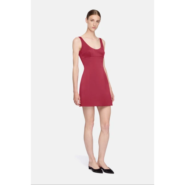 Emilia Wickstead Einna Dress in Red Duchess Satin | Mini Dresses | Luxury Shoes 