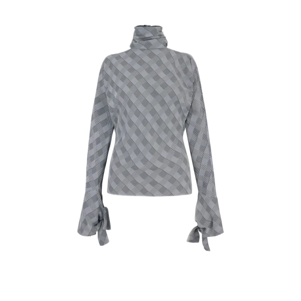 Emilienne Top in Black & White Prince of Wales Check