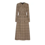 Emilia Wickstead Gilliane Dress in Black & Camel Prince of Wales Check | Luxury Shoes 