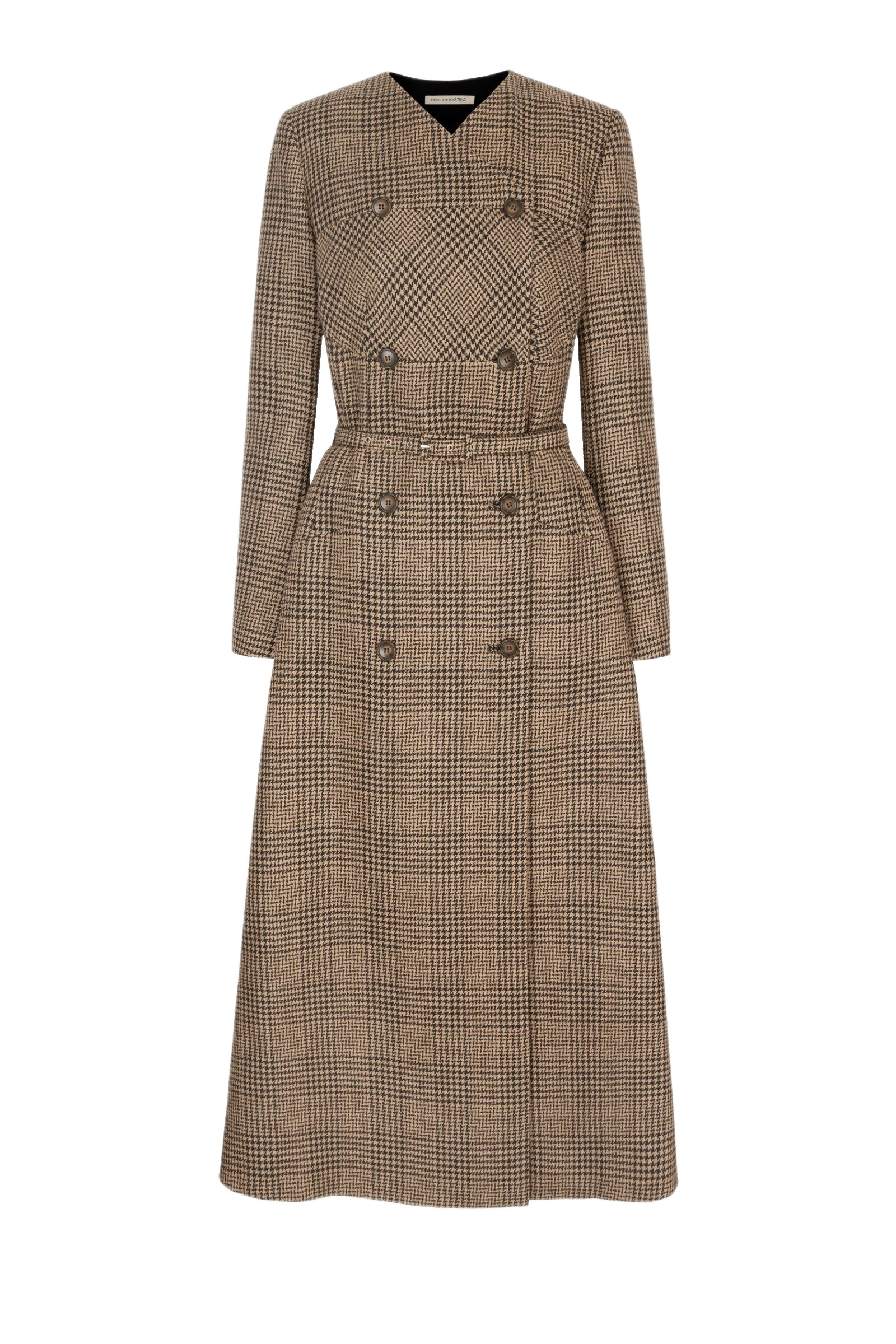 Emilia Wickstead Gilliane Dress in Black & Camel Prince of Wales Check Emilia Wickstead Gilliane Dress in Black & Camel Prince of Wales Check | Luxury Shoes