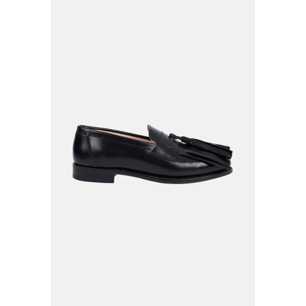 Emilia Wickstead Grenda Loafer in Black Leather | Loafers | Luxury Shoes 
