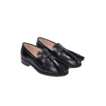 Emilia Wickstead Grenda Loafer in Black Leather | Luxury Shoes 