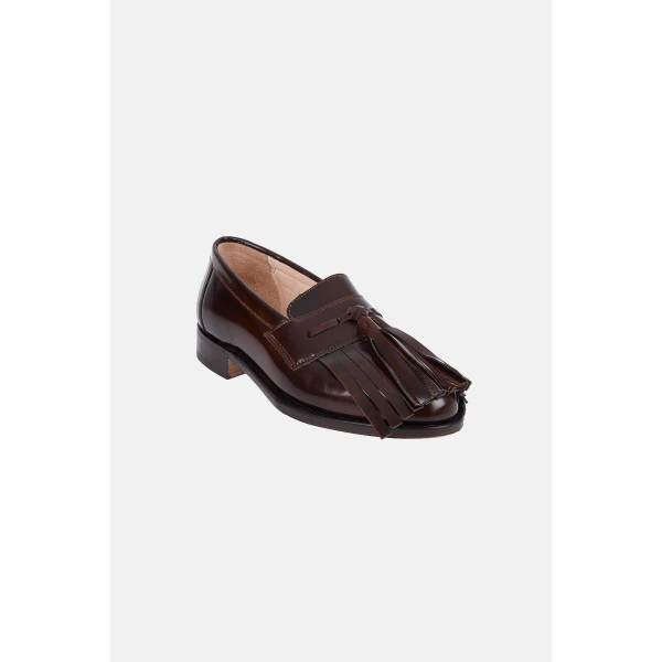 Emilia Wickstead Grenda Loafer in Dark Brown Leather | Loafers | Luxury Shoes 
