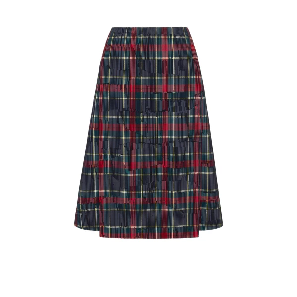Ifsa Skirt in Red & Green Flocked Check