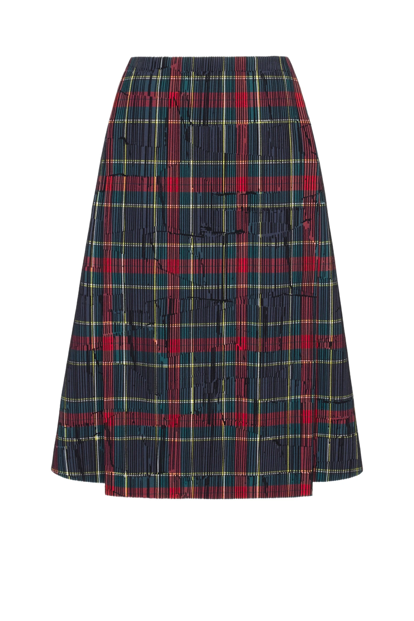 Emilia Wickstead Ifsa Skirt in Red & Green Flocked Check Emilia Wickstead Ifsa Skirt in Red & Green Flocked Check | Luxury Shoes