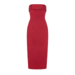 Emilia Wickstead Keeley Dress in Red Duchess Satin | Luxury Shoes 