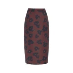 Emilia Wickstead Lorelei Skirt in Red & Black Breezy Poppy Mikado | Luxury Shoes 
