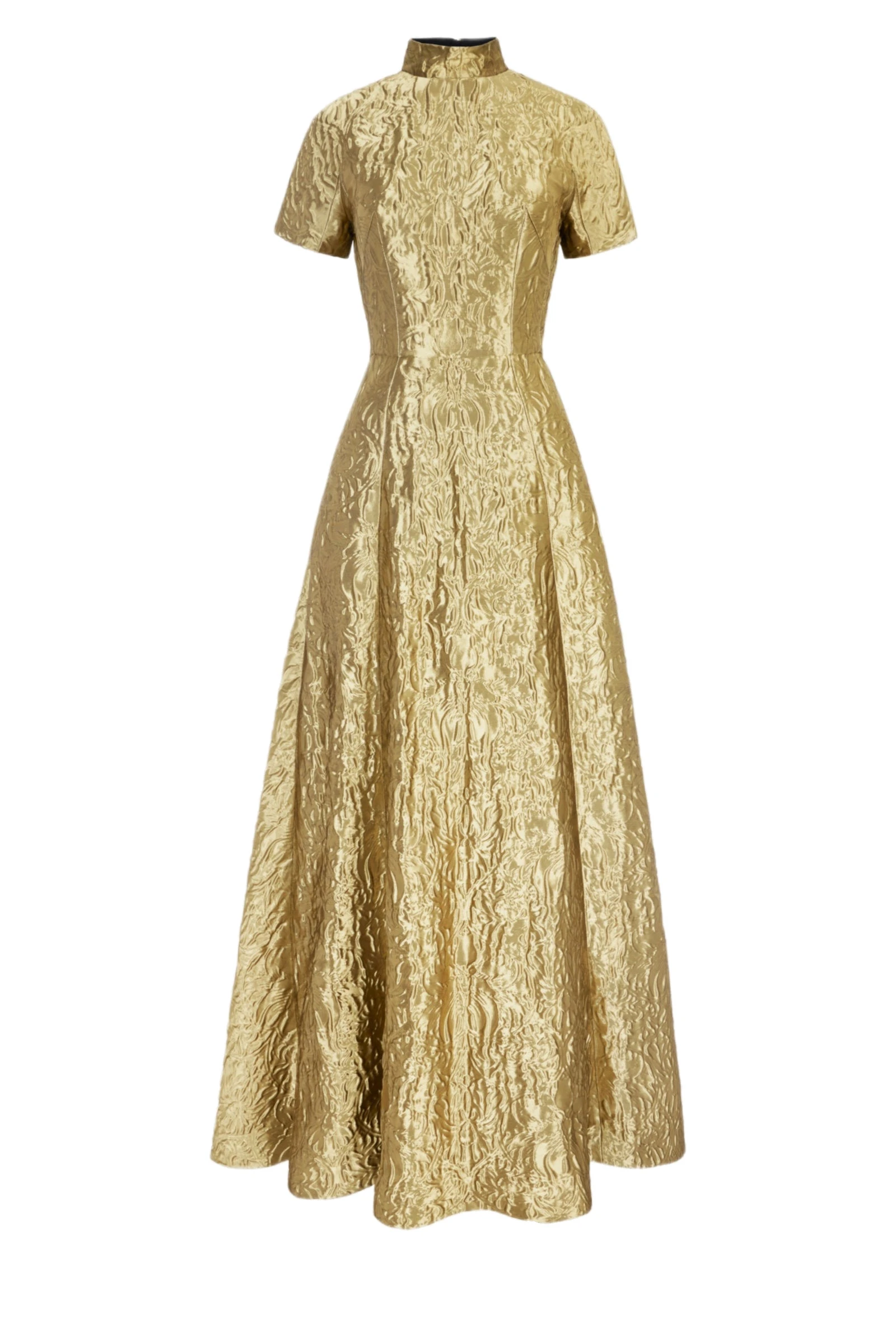 Emilia Wickstead Malinda Dress in Gold Metallic Jacquard Emilia Wickstead Malinda Dress in Gold Metallic Jacquard | Luxury Shoes
