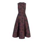 Emilia Wickstead Mara Dress in Red & Black Breezy Poppy Mikado | Luxury Shoes 