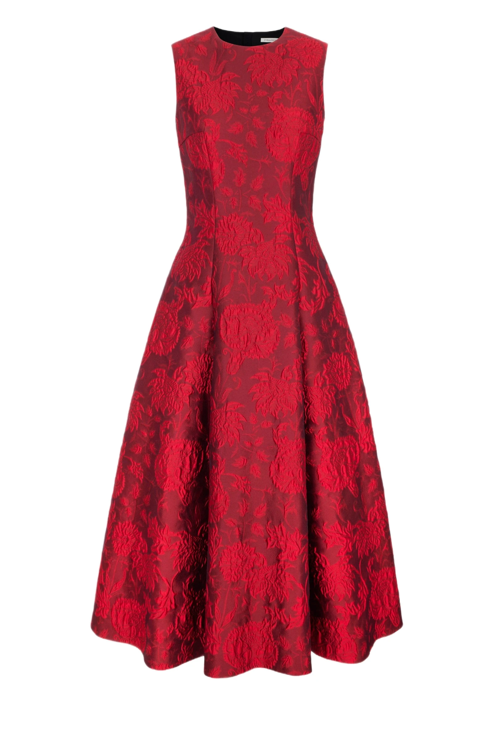 Emilia Wickstead Mara Dress in Red Floral Cloque Emilia Wickstead Mara Dress in Red Floral Cloque | Luxury Shoes