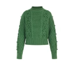 Emilia Wickstead Milo Knit in Forest Green Cashfeel Melange | Luxury Shoes 