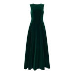 Emilia Wickstead Nodin Dress in Green Velvet | Luxury Shoes 