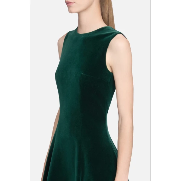 Emilia Wickstead Nodin Dress in Green Velvet | Maxi Dresses | Luxury Shoes 