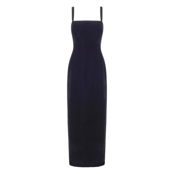 Emilia Wickstead Regina Dress in Black Velvet | Luxury Shoes 