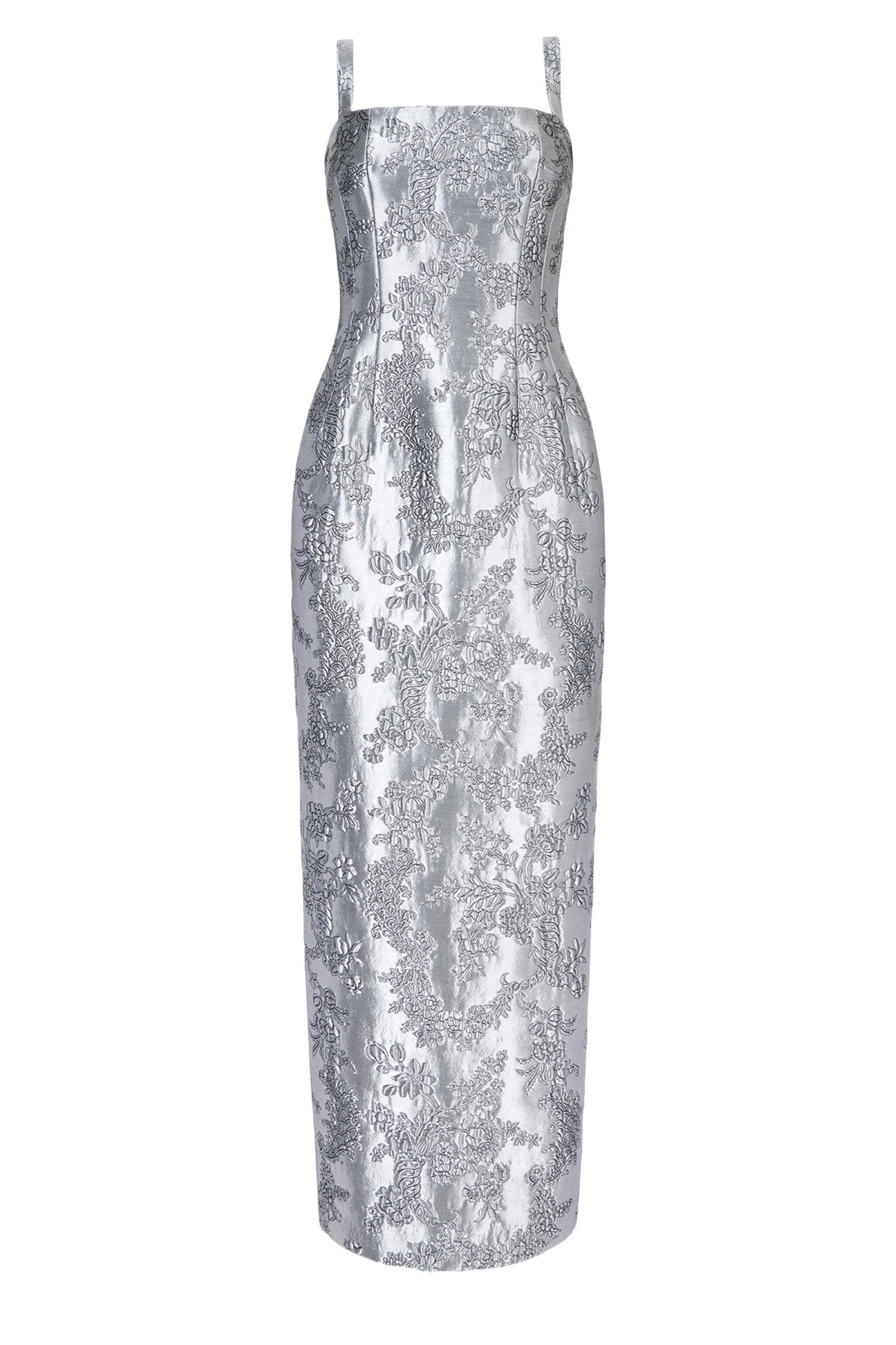 Emilia Wickstead Regina Dress in Silver Metallic Cloque Emilia Wickstead Regina Dress in Silver Metallic Cloque | Luxury Shoes