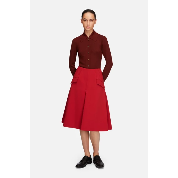 Emilia Wickstead Reno Knit in Chestnut Brown Cashfeel | Cardigan | Luxury Shoes 