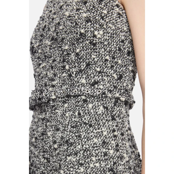 Emilia Wickstead Rosalino Dress in Black & White Boucle | Midi Dresses | Luxury Shoes 