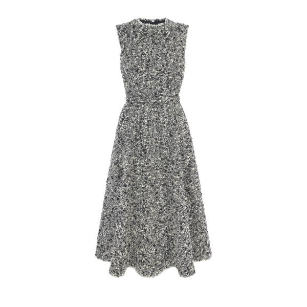 Emilia Wickstead Rosalino Dress in Black & White Boucle | Luxury Shoes 